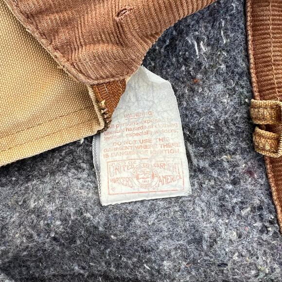 Vintage Union Made Carhartt Detroit Blanket Lined Jacket Workwear 6BLJ 48 Tan - Picture 3 of 16